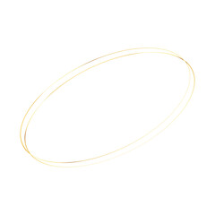 Golden round frame with light effects