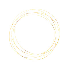 Golden round frame with light effects