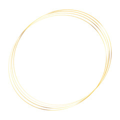 Golden round frame with light effects