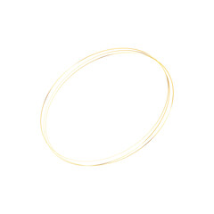 Golden round frame with light effects