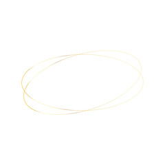 Golden round frame with light effects