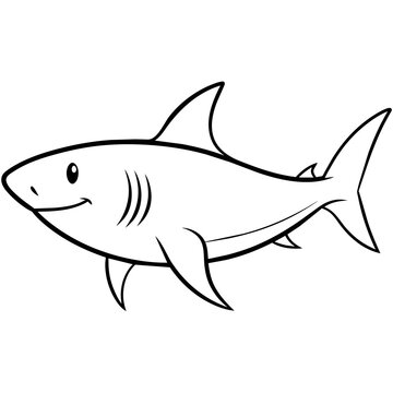 recommend clip art: Shark line art vector illustration