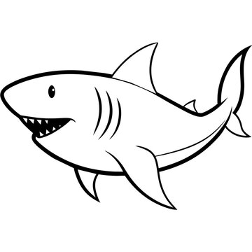 recommend clip art: Shark line art vector illustration