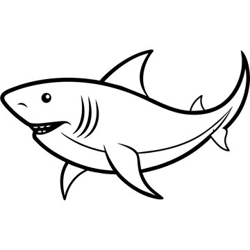 recommend clip art: Shark line art vector illustration