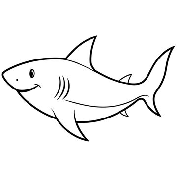 recommend clip art: Shark line art vector illustration
