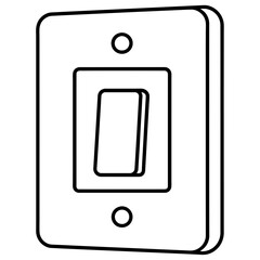 Light switch line art vector illustration