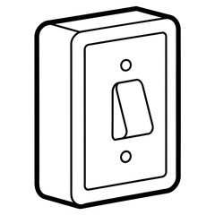 Light switch line art vector illustration