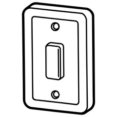 Light switch line art vector illustration