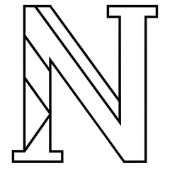 Stylish alphabet letter line art vector illustration