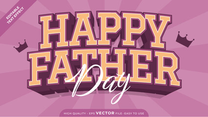 Modern Father's Day Editable Text Effect | Vector Adobe Illustrator Design