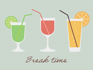 ジュースのイラストセット