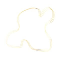 Gold liquid geometric shapes. Graphic elements