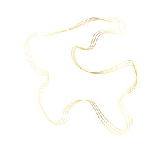 Gold liquid geometric shapes. Graphic elements