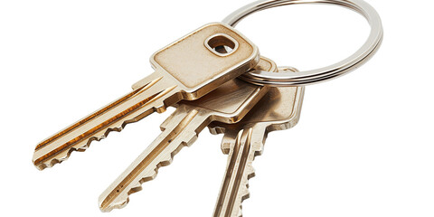 House key isolated on transparent or white background 