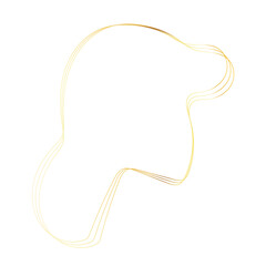 Gold liquid geometric shapes. Graphic elements