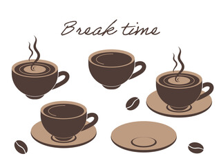 コーヒーカップのイラストセット