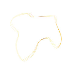 Gold liquid geometric shapes. Graphic elements