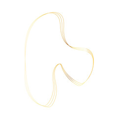 Gold liquid geometric shapes. Graphic elements