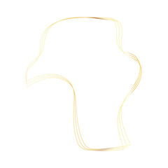 Gold liquid geometric shapes. Graphic elements