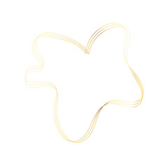 Gold liquid geometric shapes. Graphic elements