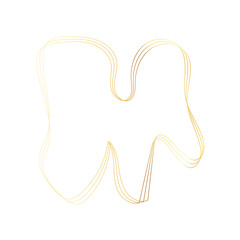 Gold liquid geometric shapes. Graphic elements