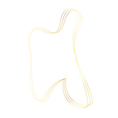 Gold liquid geometric shapes. Graphic elements