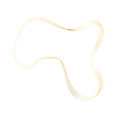 Gold liquid geometric shapes. Graphic elements