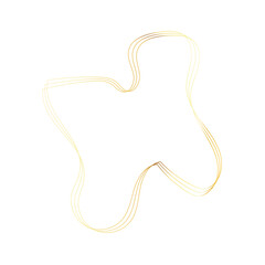 Gold liquid geometric shapes. Graphic elements