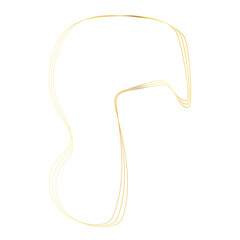 Gold liquid geometric shapes. Graphic elements