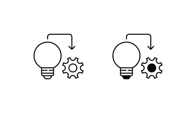 Implementation icon design with white background stock illustration