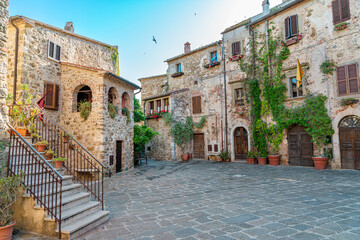 Charming Montemerano village, Manciano, Tuscany, recognized as one of Italy's most beautiful. © Sysmedia