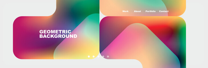 Arrows and squares with bright colors and round angles. Vector Illustration For Wallpaper, Banner, Background, Card, Book Illustration, landing page