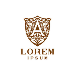 Classic Decorative Shield Letter A Logo Template Vol. 1