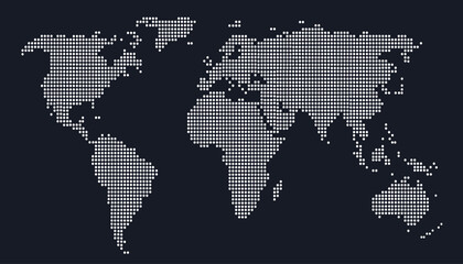 Dotted color world map vector.