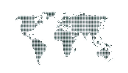Fototapeta premium Dotted color world map vector.