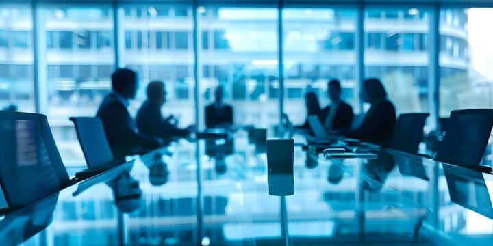 Unclear business meeting in contemporary office conference room. Concept Business Meeting, Contemporary Office, Conference Room, Unclear Communication