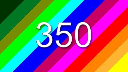 350 colorful rainbow background year number