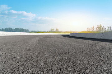 Empty Highway at Sunrise