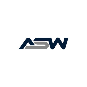 Modern Simple Initial ASW Creative Design Business Logo