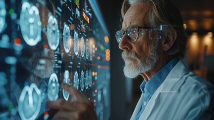 A doctor using a haptic feedback medical interface to perform delicate surgical procedures with enhanced precision and control.