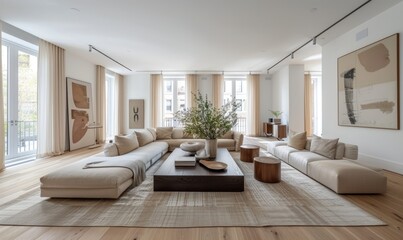 Serene and Minimalist Living Room with Modern Decor