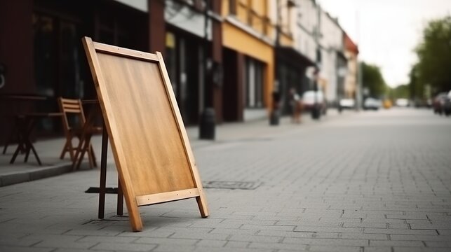 Chalkboard on the street. - Powered by Adobe