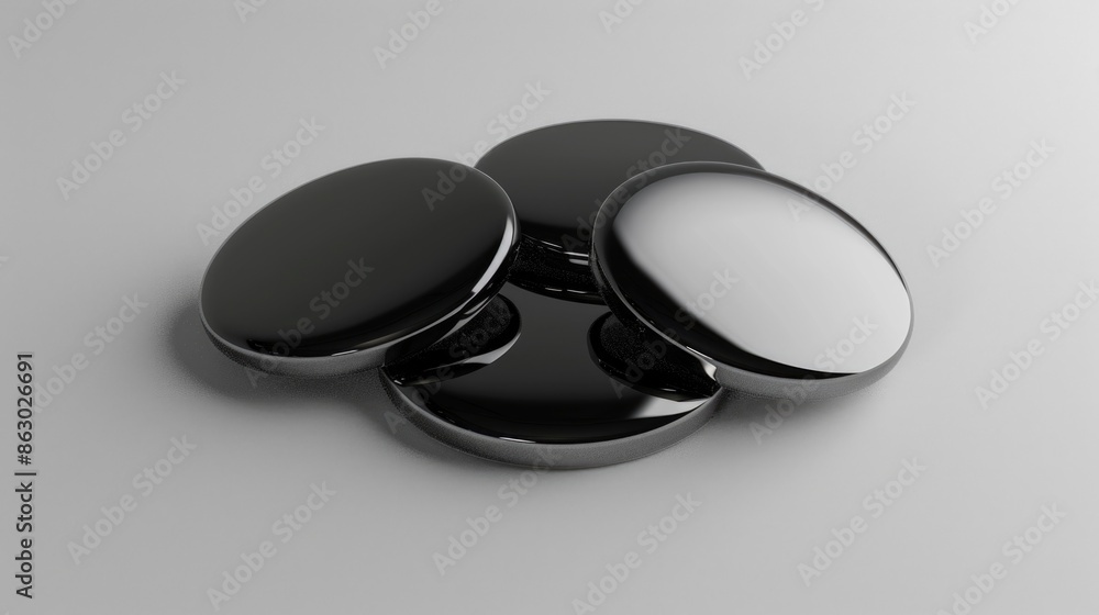 Poster two knobs with contrasting colors on a flat surface, suitable for illustration or design projects