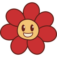 Hand Drawn Retro Flower Emoji
