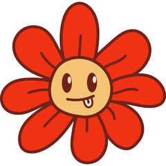 Hand Drawn Retro Flower Emoji
