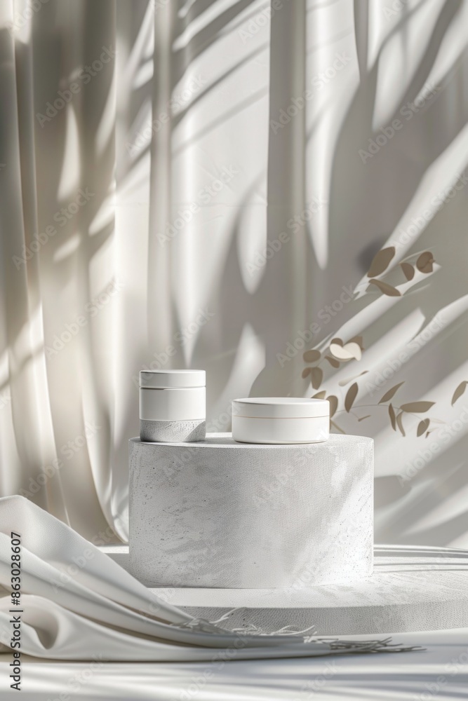 Poster A pair of containers sitting on a flat surface