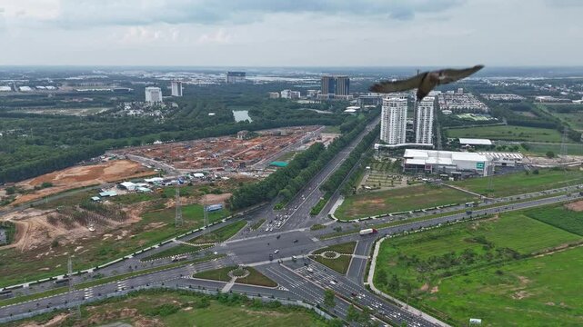 Drone Hyperlapse of Vo Van Kiet & Hung Vuong Intersection at Rush Hour | WTC Tower & Binh Duong Administration Center