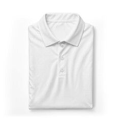 An image of a White Folded Polo T-Shirt isolated on a white background