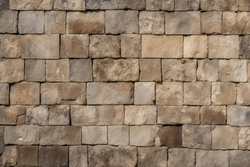 Obraz premium Processed collage of ancient yellow block wall texture. Background for banner, backdrop or texture