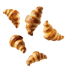 A freshly baked croissant, isolated on white background.